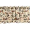 Ambesonne Floral Window Valance, Flower Petals Blossoms Leaves and Bird Sitting Vintage Inspired Image, Curtain Valance for Kitchen Bedroom Decor with Rod Pocket, 54″ X 12″, Coral Fern Green White(Pale Camel)