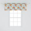 Ambesonne Floral Window Valance, Flower Petals Blossoms Leaves and Bird Sitting Vintage Inspired Image, Curtain Valance for Kitchen Bedroom Decor with Rod Pocket, 54″ X 12″, Coral Fern Green White(Dark Orange Multicolor)