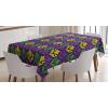 Ambesonne Flower Tablecloth, Cosmos Daisy Cornflower Wildflower Dandelion in Floral Meadow Drawing of Nature, Rectangular Table Cover for Dining Room Kitchen Decor, 60″ X 84″, Pastel Colors(Purple Yellow)