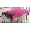 Ambesonne Flower Tablecloth, Cosmos Daisy Cornflower Wildflower Dandelion in Floral Meadow Drawing of Nature, Rectangular Table Cover for Dining Room Kitchen Decor, 60″ X 84″, Pastel Colors(Fuchsia Purple)