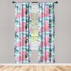 Ambesonne Flowers Curtains, Watercolor Floral Design with Neutral Colors Boho Leaves Autumn Vibes, Window Treatments 2 Panel Set for Living Room Bedroom, Pair of – 28″ x 63″, Deep Sky Blue Sand Brown(Pale Azure Blue Pale Pink)