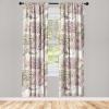 Ambesonne Flowers Curtains, Watercolor Floral Design with Neutral Colors Boho Leaves Autumn Vibes, Window Treatments 2 Panel Set for Living Room Bedroom, Pair of – 28″ x 63″, Deep Sky Blue Sand Brown(Pastel Yellow Pale Pink)