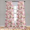 Ambesonne Flowers Curtains, Watercolor Floral Design with Neutral Colors Boho Leaves Autumn Vibes, Window Treatments 2 Panel Set for Living Room Bedroom, Pair of – 28″ x 63″, Deep Sky Blue Sand Brown(Pale Pink Fawn Cream)