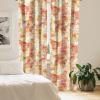 Ambesonne Flowers Curtains, Watercolor Floral Design with Neutral Colors Boho Leaves Autumn Vibes, Window Treatments 2 Panel Set for Living Room Bedroom, Pair of – 28″ x 63″, Deep Sky Blue Sand Brown(Green Dark Coral)
