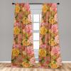 Ambesonne Flowers Curtains, Watercolor Floral Design with Neutral Colors Boho Leaves Autumn Vibes, Window Treatments 2 Panel Set for Living Room Bedroom, Pair of – 28″ x 63″, Deep Sky Blue Sand Brown(Pale Pink Mustard)