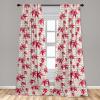 Ambesonne Flowers Curtains, Watercolor Floral Design with Neutral Colors Boho Leaves Autumn Vibes, Window Treatments 2 Panel Set for Living Room Bedroom, Pair of – 28″ x 63″, Deep Sky Blue Sand Brown(Hot Pink Dark Coral)