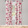 Ambesonne Flowers Curtains, Watercolor Floral Design with Neutral Colors Boho Leaves Autumn Vibes, Window Treatments 2 Panel Set for Living Room Bedroom, Pair of – 28″ x 63″, Deep Sky Blue Sand Brown(Hot Pink Dark Coral)