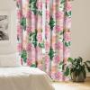 Ambesonne Flowers Curtains, Watercolor Floral Design with Neutral Colors Boho Leaves Autumn Vibes, Window Treatments 2 Panel Set for Living Room Bedroom, Pair of – 28″ x 63″, Deep Sky Blue Sand Brown(Forest Green Pink)