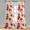 Ambesonne Flowers Curtains, Watercolor Floral Design with Neutral Colors Boho Leaves Autumn Vibes, Window Treatments 2 Panel Set for Living Room Bedroom, Pair of – 28″ x 63″, Deep Sky Blue Sand Brown(Dark Coral Eggshell)