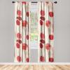Ambesonne Flowers Curtains, Watercolor Floral Design with Neutral Colors Boho Leaves Autumn Vibes, Window Treatments 2 Panel Set for Living Room Bedroom, Pair of – 28″ x 63″, Deep Sky Blue Sand Brown(Dark Coral Eggshell)