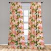 Ambesonne Flowers Curtains, Watercolor Floral Design with Neutral Colors Boho Leaves Autumn Vibes, Window Treatments 2 Panel Set for Living Room Bedroom, Pair of – 28″ x 63″, Deep Sky Blue Sand Brown(Jade Green Pink)