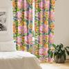 Ambesonne Flowers Curtains, Watercolor Floral Design with Neutral Colors Boho Leaves Autumn Vibes, Window Treatments 2 Panel Set for Living Room Bedroom, Pair of – 28″ x 63″, Deep Sky Blue Sand Brown(Pastel Pink and Vermilion)