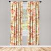 Ambesonne Flowers Curtains, Watercolor Floral Design with Neutral Colors Boho Leaves Autumn Vibes, Window Treatments 2 Panel Set for Living Room Bedroom, Pair of – 28″ x 63″, Deep Sky Blue Sand Brown(Green Dark Coral)