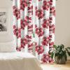 Ambesonne Flowers Curtains, Watercolor Floral Design with Neutral Colors Boho Leaves Autumn Vibes, Window Treatments 2 Panel Set for Living Room Bedroom, Pair of – 28″ x 63″, Deep Sky Blue Sand Brown(Pink Pale Pink)