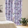 Ambesonne Flowers Curtains, Watercolor Floral Design with Neutral Colors Boho Leaves Autumn Vibes, Window Treatments 2 Panel Set for Living Room Bedroom, Pair of – 28″ x 63″, Deep Sky Blue Sand Brown(Pale Purple Pastel Purple)