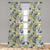 Ambesonne Flowers Curtains, Watercolor Floral Design with Neutral Colors Boho Leaves Autumn Vibes, Window Treatments 2 Panel Set for Living Room Bedroom, Pair of – 28″ x 63″, Deep Sky Blue Sand Brown(Mustard Dark and Indigo White)