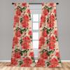 Ambesonne Flowers Curtains, Watercolor Floral Design with Neutral Colors Boho Leaves Autumn Vibes, Window Treatments 2 Panel Set for Living Room Bedroom, Pair of – 28″ x 63″, Deep Sky Blue Sand Brown(Forest Green Coral)