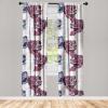 Ambesonne Flowers Curtains, Watercolor Floral Design with Neutral Colors Boho Leaves Autumn Vibes, Window Treatments 2 Panel Set for Living Room Bedroom, Pair of – 28″ x 63″, Deep Sky Blue Sand Brown(Pale Maroon Lavender Blue)