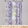 Ambesonne Flowers Curtains, Watercolor Floral Design with Neutral Colors Boho Leaves Autumn Vibes, Window Treatments 2 Panel Set for Living Room Bedroom, Pair of – 28″ x 63″, Deep Sky Blue Sand Brown(Pale Purple Pastel Purple)