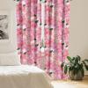 Ambesonne Flowers Curtains, Watercolor Floral Design with Neutral Colors Boho Leaves Autumn Vibes, Window Treatments 2 Panel Set for Living Room Bedroom, Pair of – 28″ x 63″, Deep Sky Blue Sand Brown(Hot Pink Hunter Green)