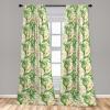 Ambesonne Flowers Curtains, Watercolor Floral Design with Neutral Colors Boho Leaves Autumn Vibes, Window Treatments 2 Panel Set for Living Room Bedroom, Pair of – 28″ x 63″, Deep Sky Blue Sand Brown(Fern Green Mustard White)