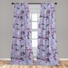 Ambesonne Flowers Curtains, Watercolor Floral Design with Neutral Colors Boho Leaves Autumn Vibes, Window Treatments 2 Panel Set for Living Room Bedroom, Pair of – 28″ x 63″, Deep Sky Blue Sand Brown(Pale Purple Pastel Purple)
