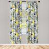 Ambesonne Flowers Curtains, Watercolor Floral Design with Neutral Colors Boho Leaves Autumn Vibes, Window Treatments 2 Panel Set for Living Room Bedroom, Pair of – 28″ x 63″, Deep Sky Blue Sand Brown(Mustard Dark and Indigo White)