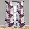 Ambesonne Flowers Curtains, Watercolor Floral Design with Neutral Colors Boho Leaves Autumn Vibes, Window Treatments 2 Panel Set for Living Room Bedroom, Pair of – 28″ x 63″, Deep Sky Blue Sand Brown(Pale Maroon Lavender Blue)