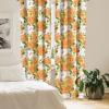 Ambesonne Flowers Curtains, Watercolor Floral Design with Neutral Colors Boho Leaves Autumn Vibes, Window Treatments 2 Panel Set for Living Room Bedroom, Pair of – 28″ x 63″, Deep Sky Blue Sand Brown(Marigold Fern Green)