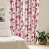 Ambesonne Flowers Curtains, Watercolor Floral Design with Neutral Colors Boho Leaves Autumn Vibes, Window Treatments 2 Panel Set for Living Room Bedroom, Pair of – 28″ x 63″, Deep Sky Blue Sand Brown(Hot Pink Dark Coral)