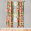 Ambesonne Flowers Curtains, Watercolor Floral Design with Neutral Colors Boho Leaves Autumn Vibes, Window Treatments 2 Panel Set for Living Room Bedroom, Pair of – 28″ x 63″, Deep Sky Blue Sand Brown(Peacock Green)