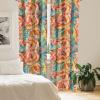 Ambesonne Flowers Curtains, Watercolor Floral Design with Neutral Colors Boho Leaves Autumn Vibes, Window Treatments 2 Panel Set for Living Room Bedroom, Pair of – 28″ x 63″, Deep Sky Blue Sand Brown(Peacock Green)