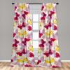 Ambesonne Flowers Curtains, Watercolor Floral Design with Neutral Colors Boho Leaves Autumn Vibes, Window Treatments 2 Panel Set for Living Room Bedroom, Pair of – 28″ x 63″, Deep Sky Blue Sand Brown(Magenta Mustard Off White)