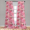 Ambesonne Flowers Curtains, Watercolor Floral Design with Neutral Colors Boho Leaves Autumn Vibes, Window Treatments 2 Panel Set for Living Room Bedroom, Pair of – 28″ x 63″, Deep Sky Blue Sand Brown(Hot Pink Hunter Green)