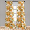 Ambesonne Flowers Curtains, Watercolor Floral Design with Neutral Colors Boho Leaves Autumn Vibes, Window Treatments 2 Panel Set for Living Room Bedroom, Pair of – 28″ x 63″, Deep Sky Blue Sand Brown(Marigold Fern Green)