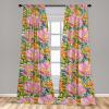 Ambesonne Flowers Curtains, Watercolor Floral Design with Neutral Colors Boho Leaves Autumn Vibes, Window Treatments 2 Panel Set for Living Room Bedroom, Pair of – 28″ x 63″, Deep Sky Blue Sand Brown(Pastel Pink and Vermilion)
