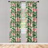 Ambesonne Flowers Curtains, Watercolor Floral Design with Neutral Colors Boho Leaves Autumn Vibes, Window Treatments 2 Panel Set for Living Room Bedroom, Pair of – 28″ x 63″, Deep Sky Blue Sand Brown(Lime Green Dark Coral)