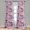 Ambesonne Flowers Curtains, Watercolor Floral Design with Neutral Colors Boho Leaves Autumn Vibes, Window Treatments 2 Panel Set for Living Room Bedroom, Pair of – 28″ x 63″, Deep Sky Blue Sand Brown(Hot Pink and Pale Blue)