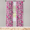 Ambesonne Flowers Curtains, Watercolor Floral Design with Neutral Colors Boho Leaves Autumn Vibes, Window Treatments 2 Panel Set for Living Room Bedroom, Pair of – 28″ x 63″, Deep Sky Blue Sand Brown(Pastel Pink Hot Pink)