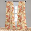 Ambesonne Flowers Curtains, Watercolor Floral Design with Neutral Colors Boho Leaves Autumn Vibes, Window Treatments 2 Panel Set for Living Room Bedroom, Pair of – 28″ x 63″, Deep Sky Blue Sand Brown(Green Dark Coral)