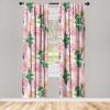 Ambesonne Flowers Curtains, Watercolor Floral Design with Neutral Colors Boho Leaves Autumn Vibes, Window Treatments 2 Panel Set for Living Room Bedroom, Pair of – 28″ x 63″, Deep Sky Blue Sand Brown(Forest Green Pink)