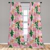 Ambesonne Flowers Curtains, Watercolor Floral Design with Neutral Colors Boho Leaves Autumn Vibes, Window Treatments 2 Panel Set for Living Room Bedroom, Pair of – 28″ x 63″, Deep Sky Blue Sand Brown(Forest Green Pink)