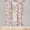 Ambesonne Flowers Curtains, Watercolor Floral Design with Neutral Colors Boho Leaves Autumn Vibes, Window Treatments 2 Panel Set for Living Room Bedroom, Pair of – 28″ x 63″, Deep Sky Blue Sand Brown(Pale Pink Fawn Cream)