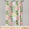 Ambesonne Flowers Curtains, Watercolor Floral Design with Neutral Colors Boho Leaves Autumn Vibes, Window Treatments 2 Panel Set for Living Room Bedroom, Pair of – 28″ x 63″, Deep Sky Blue Sand Brown(Olive Green Coral White)