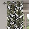 Ambesonne Jungle Boho Grommet Curtain, Dreamy Silhouettes of Flowers Vintage Drawn with Lines Neutral Art, Decorative 2-Panel Window Drapes for Bedroom Living Room, 50″ x 63″, Almond Green Sea Green(Peacock Green Dark Green)