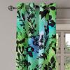 Ambesonne Jungle Boho Grommet Curtain, Dreamy Silhouettes of Flowers Vintage Drawn with Lines Neutral Art, Decorative 2-Panel Window Drapes for Bedroom Living Room, 50″ x 63″, Almond Green Sea Green(Charcoal Grey Lime Green)