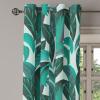 Ambesonne Jungle Boho Grommet Curtain, Dreamy Silhouettes of Flowers Vintage Drawn with Lines Neutral Art, Decorative 2-Panel Window Drapes for Bedroom Living Room, 50″ x 63″, Almond Green Sea Green(Emerald Teal Eggplant)