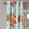 Ambesonne Jungle Boho Grommet Curtain, Dreamy Silhouettes of Flowers Vintage Drawn with Lines Neutral Art, Decorative 2-Panel Window Drapes for Bedroom Living Room, 50″ x 63″, Almond Green Sea Green(Marigold Vermilion Teal)