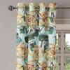 Ambesonne Jungle Boho Grommet Curtain, Dreamy Silhouettes of Flowers Vintage Drawn with Lines Neutral Art, Decorative 2-Panel Window Drapes for Bedroom Living Room, 50″ x 63″, Almond Green Sea Green(Avocado Green Jade Green)