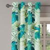 Ambesonne Jungle Boho Grommet Curtain, Dreamy Silhouettes of Flowers Vintage Drawn with Lines Neutral Art, Decorative 2-Panel Window Drapes for Bedroom Living Room, 50″ x 63″, Almond Green Sea Green(Sea Blue Almond Green)